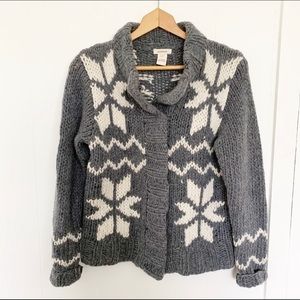 Sundance grey lambswool thick knit cardigan S